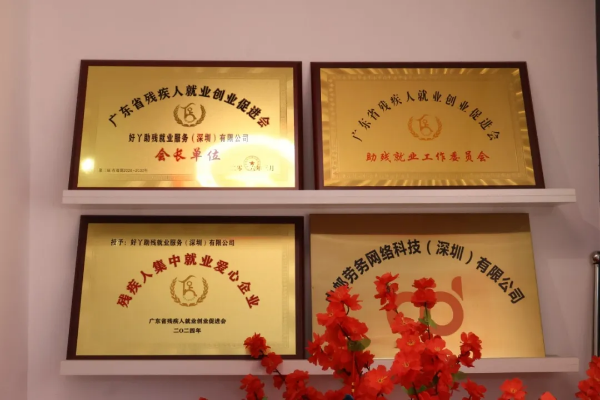 好丫助残获得的一些荣誉奖牌